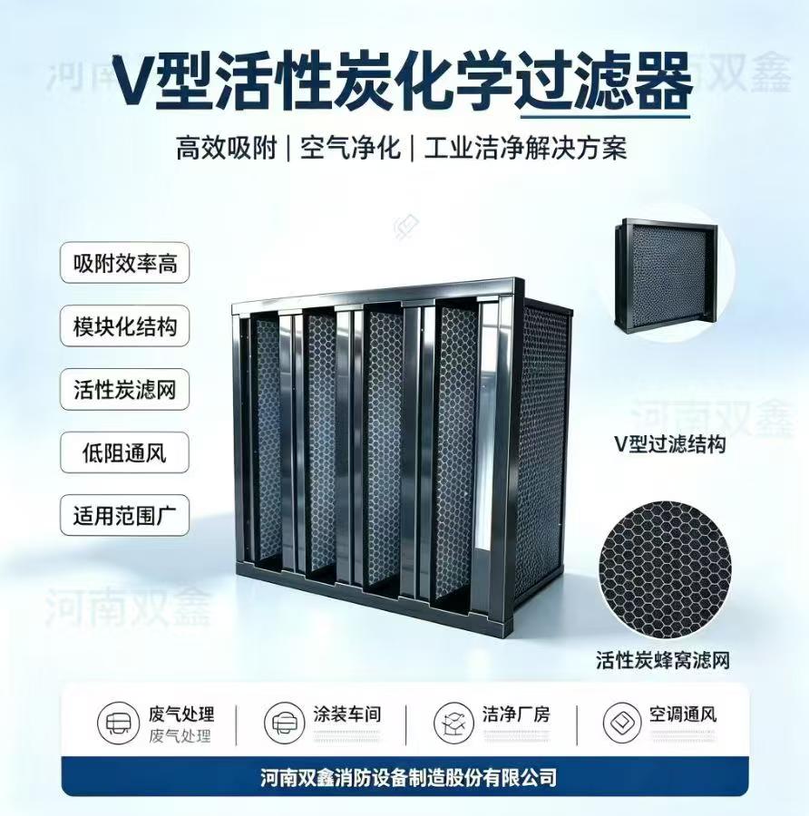 双鑫V 型活性炭过滤器 组合式空气净化过滤装置 工程配套定制