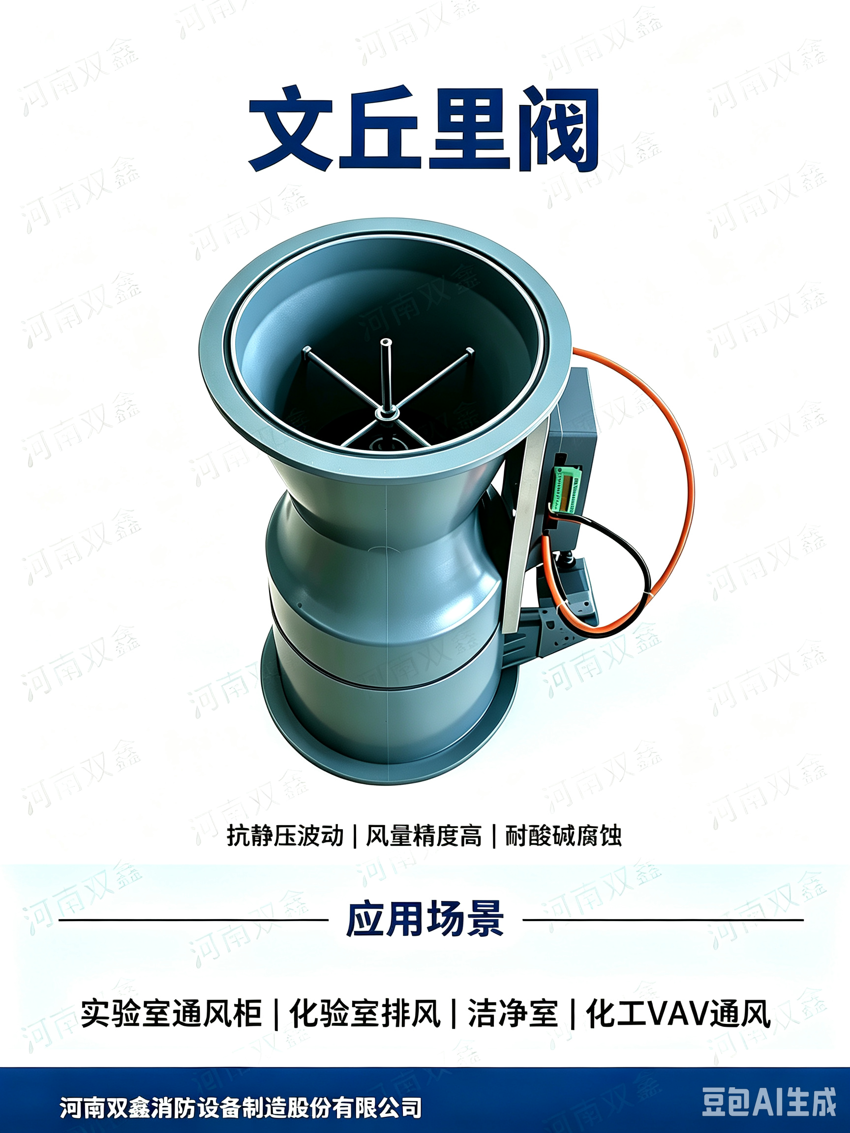 双鑫文丘里阀 变风量通风调节阀 厂晶圆车间风量控制设备